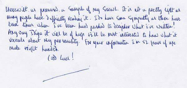 Sample of handwriting