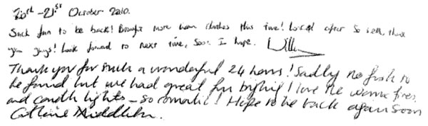 Handwriting of Prince William and Kate Middleton